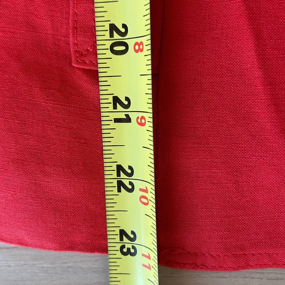 Kasper Women's Linen Blazer 14 Coral Lined Single Breasted Career Tailored